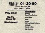 Nirvana Legends - DVD menu