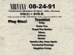 Nirvana Monsters Of Spex - DVD menu