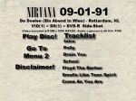 Nirvana De Doelen #1 - DVD menu