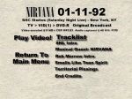 Nirvana SNL - DVD menu