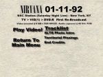 Nirvana SNL - DVD menu